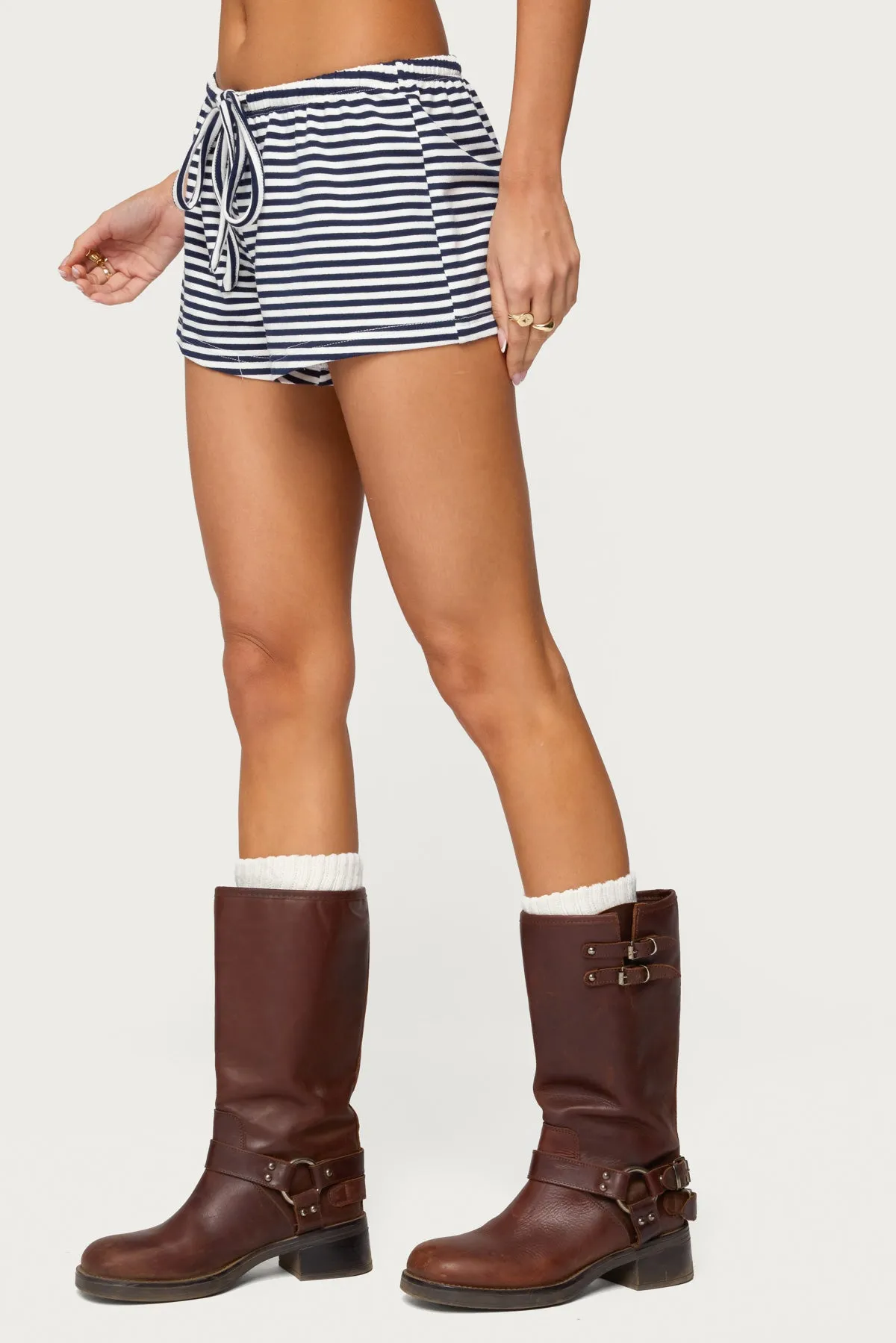 Jainee Striped Drawstring Shorts sold by Edikted product image thumbnail 4