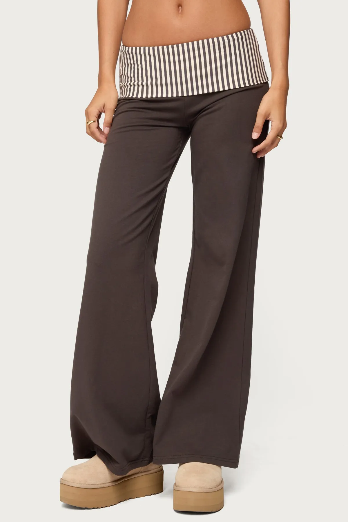Meshey Striped Foldover Pants sold by Edikted product image thumbnail 2