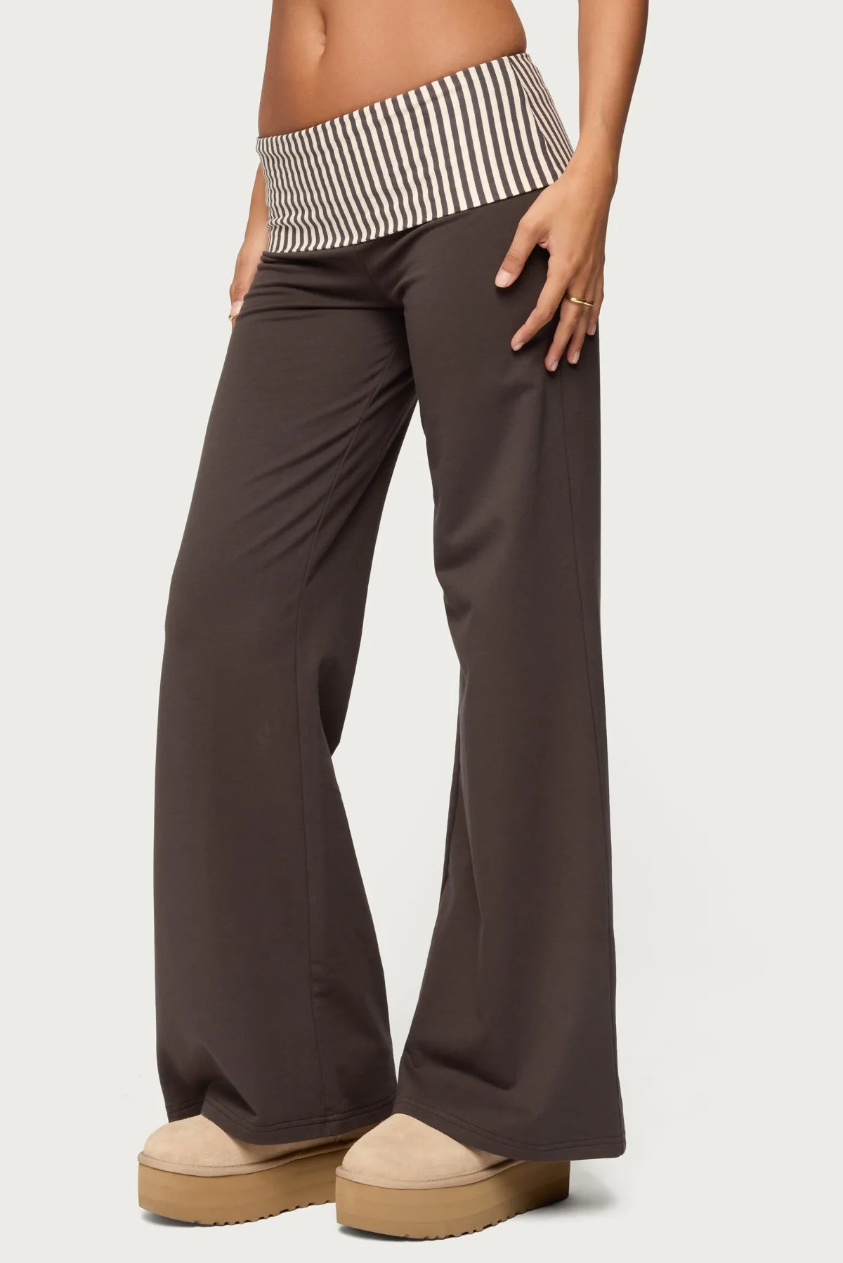 Meshey Striped Foldover Pants sold by Edikted product image thumbnail 4