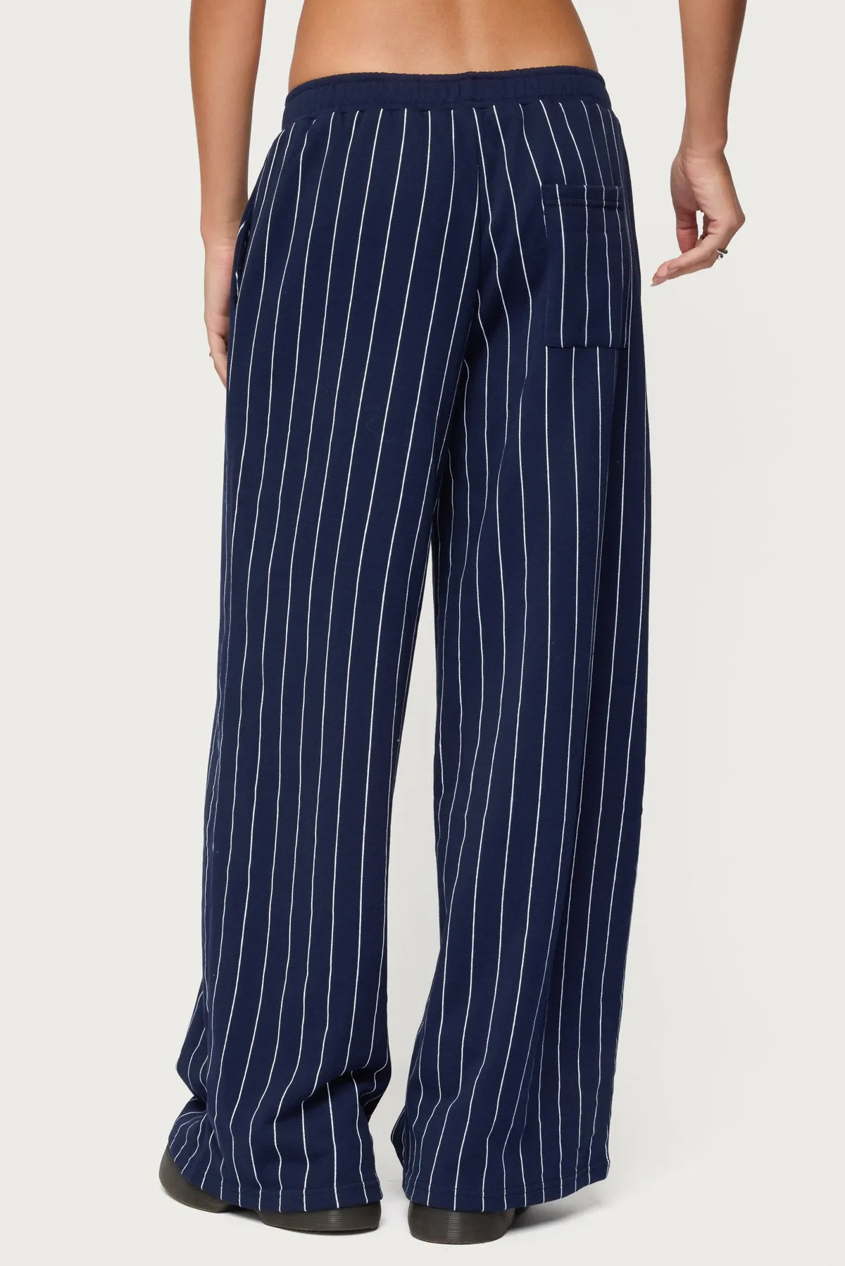 Mercer Pinstripe Wide Leg Sweatpants sold by Edikted product image thumbnail 5
