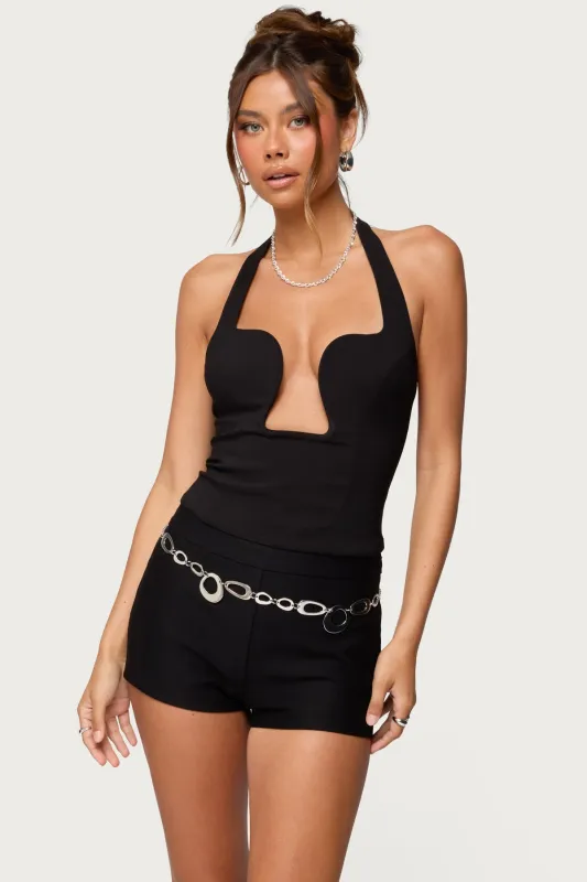 Stassy Abstract Cutout Halter Top sold by Edikted