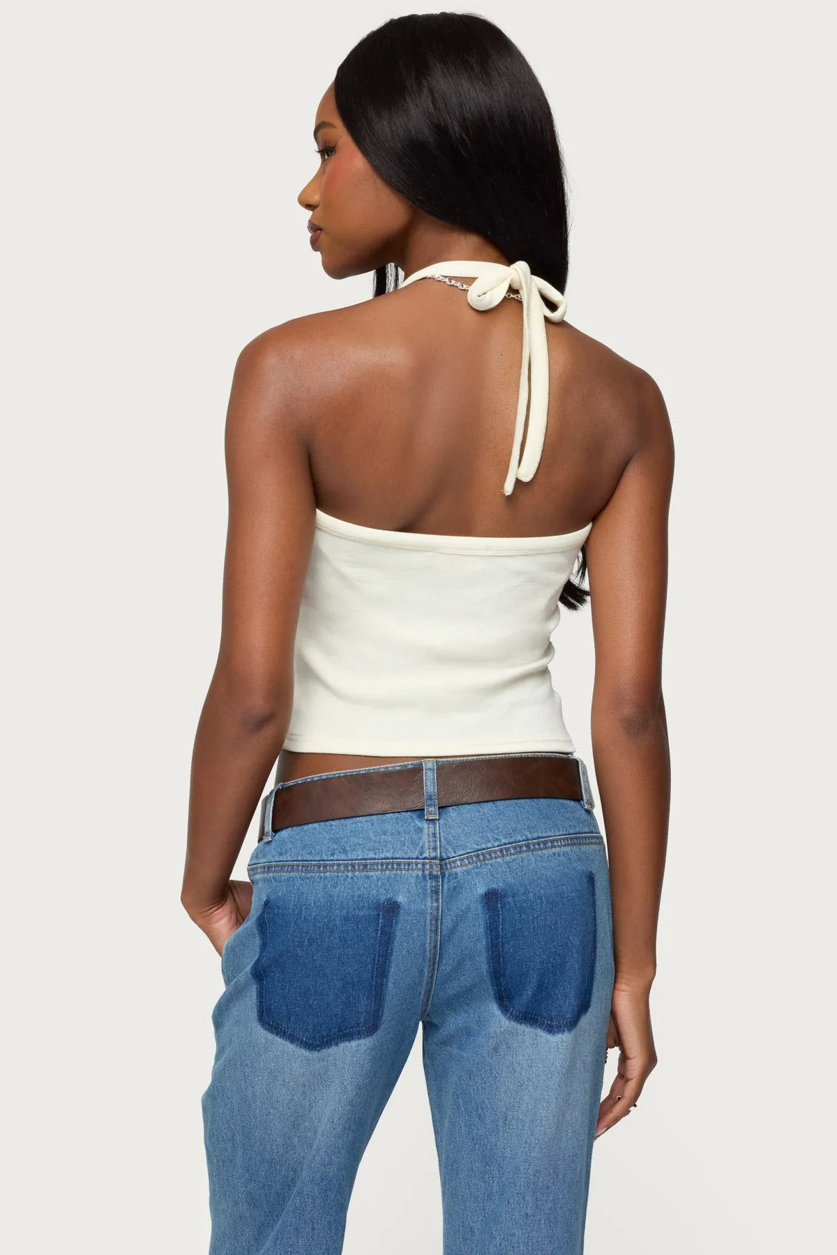 Cardigan & Halter Two Piece Knit Top sold by Edikted product image thumbnail 5