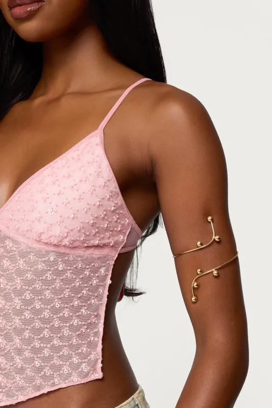 Drop Bead Wrapped Arm Cuff sold by Edikted