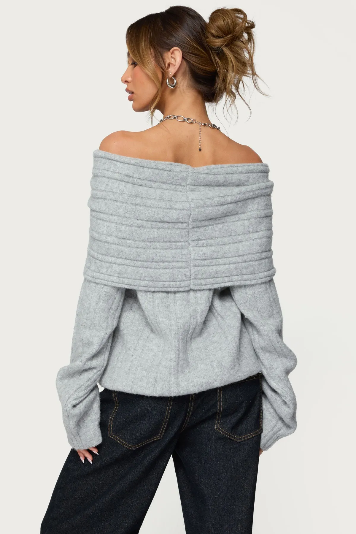 Kadenna Oversized Off Shoulder Sweater sold by Edikted product image thumbnail 4