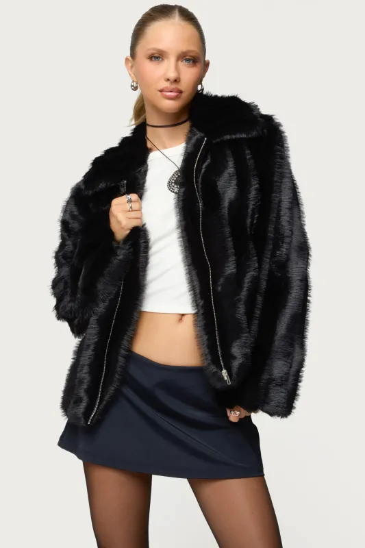 Tedi Faux Fur Jacket sold by Edikted