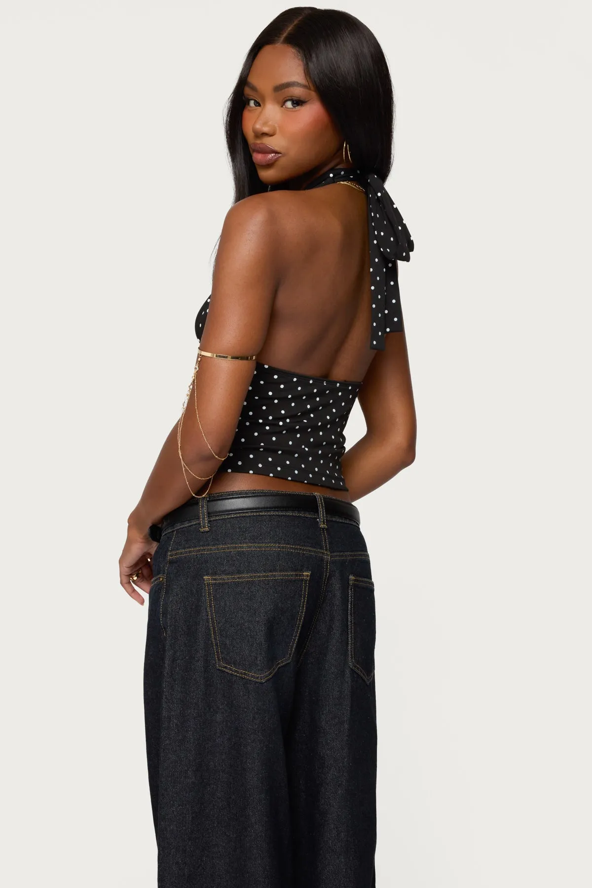 Blaire Polka Dot Halter Top sold by Edikted product image thumbnail 5
