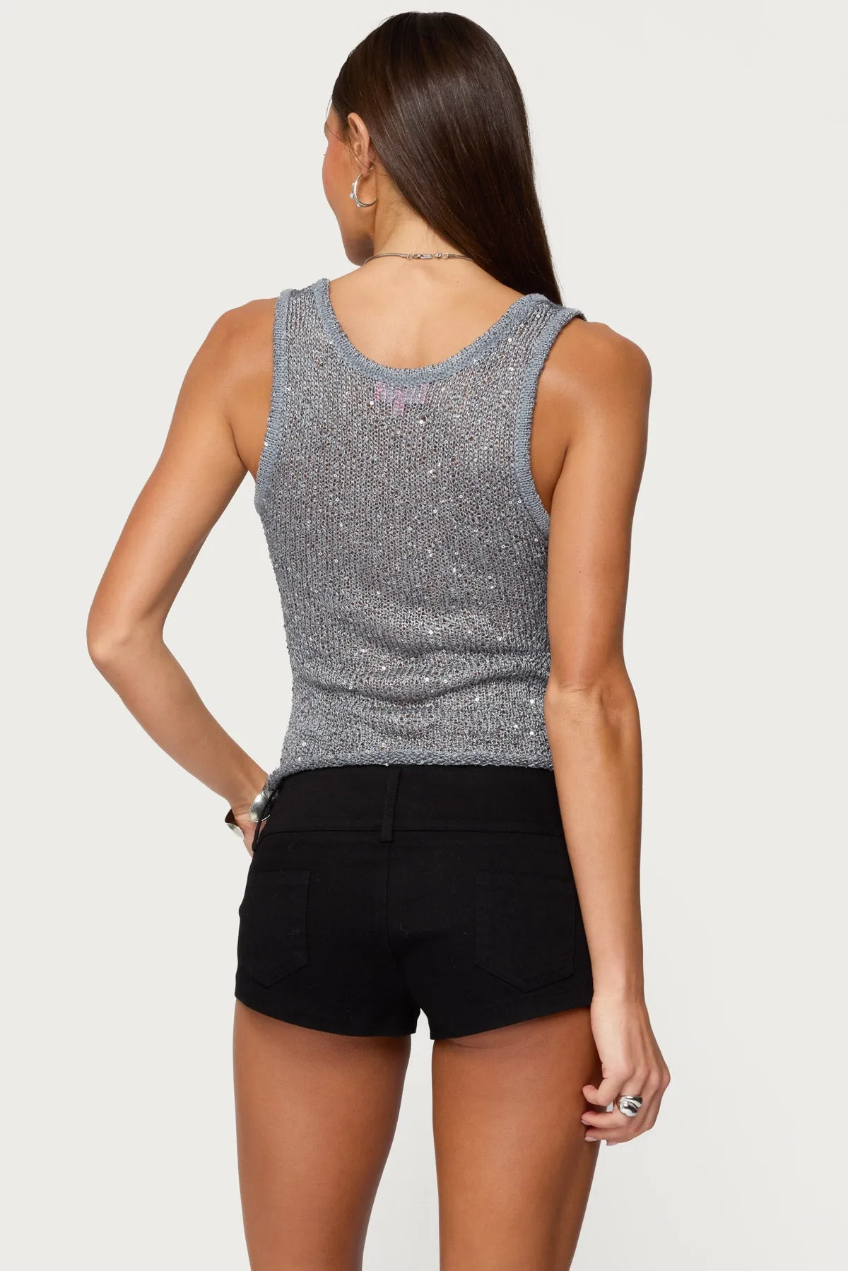Eleora Sequin Knit Tank Top sold by Edikted product image thumbnail 4