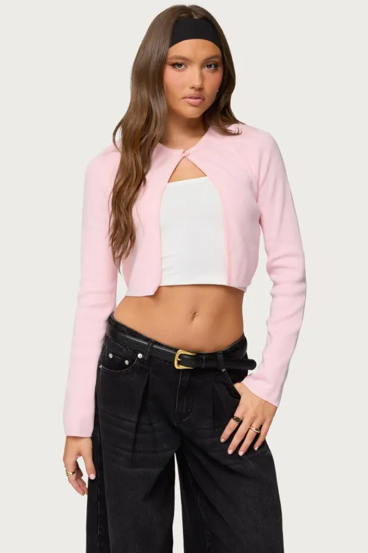 Jayne Split Front Knit Cardigan sold by Edikted