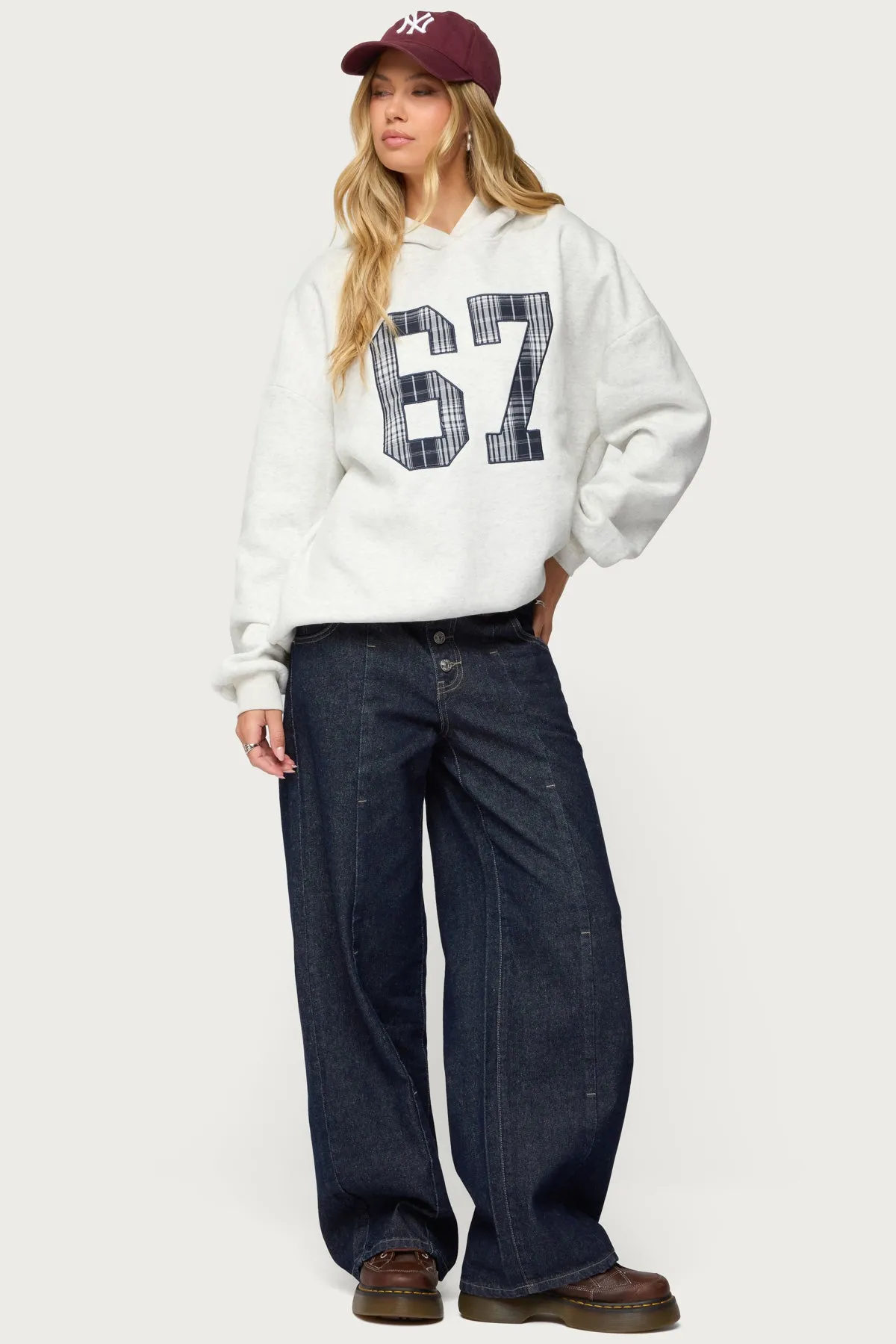 Polley Button Up Low Rise Baggy Jeans sold by Edikted