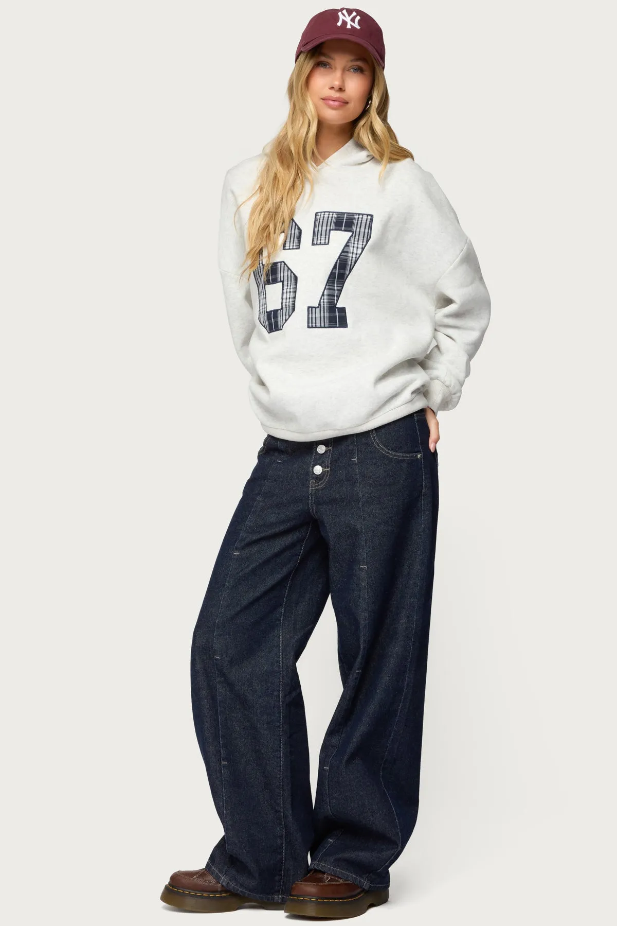 Polley Button Up Low Rise Baggy Jeans sold by Edikted product image thumbnail 3