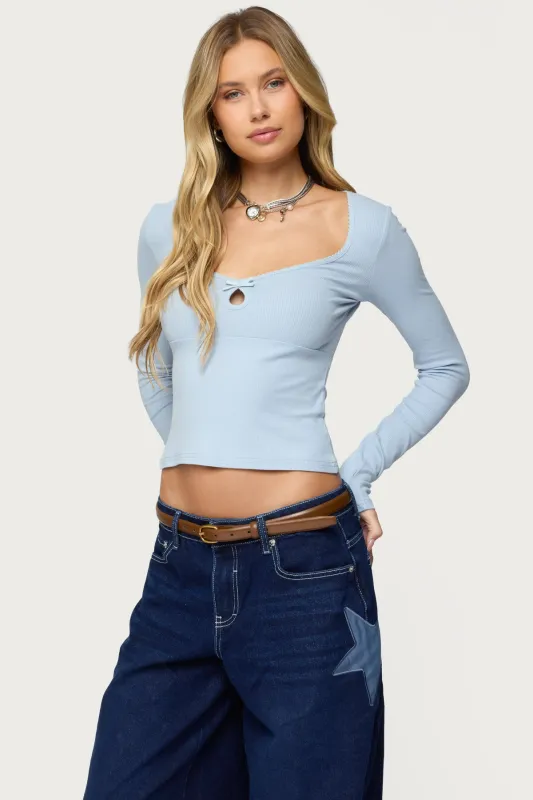 Madder Keyhole Cutout Top sold by Edikted