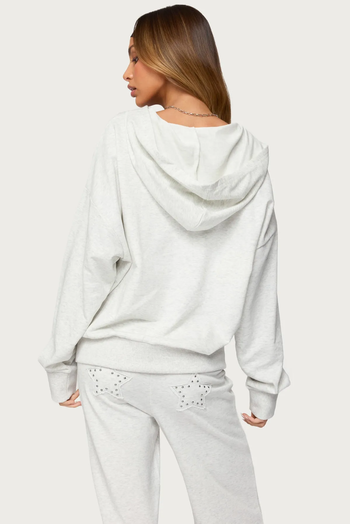 Briela Star Studded Zip Up Hoodie sold by Edikted product image thumbnail 4