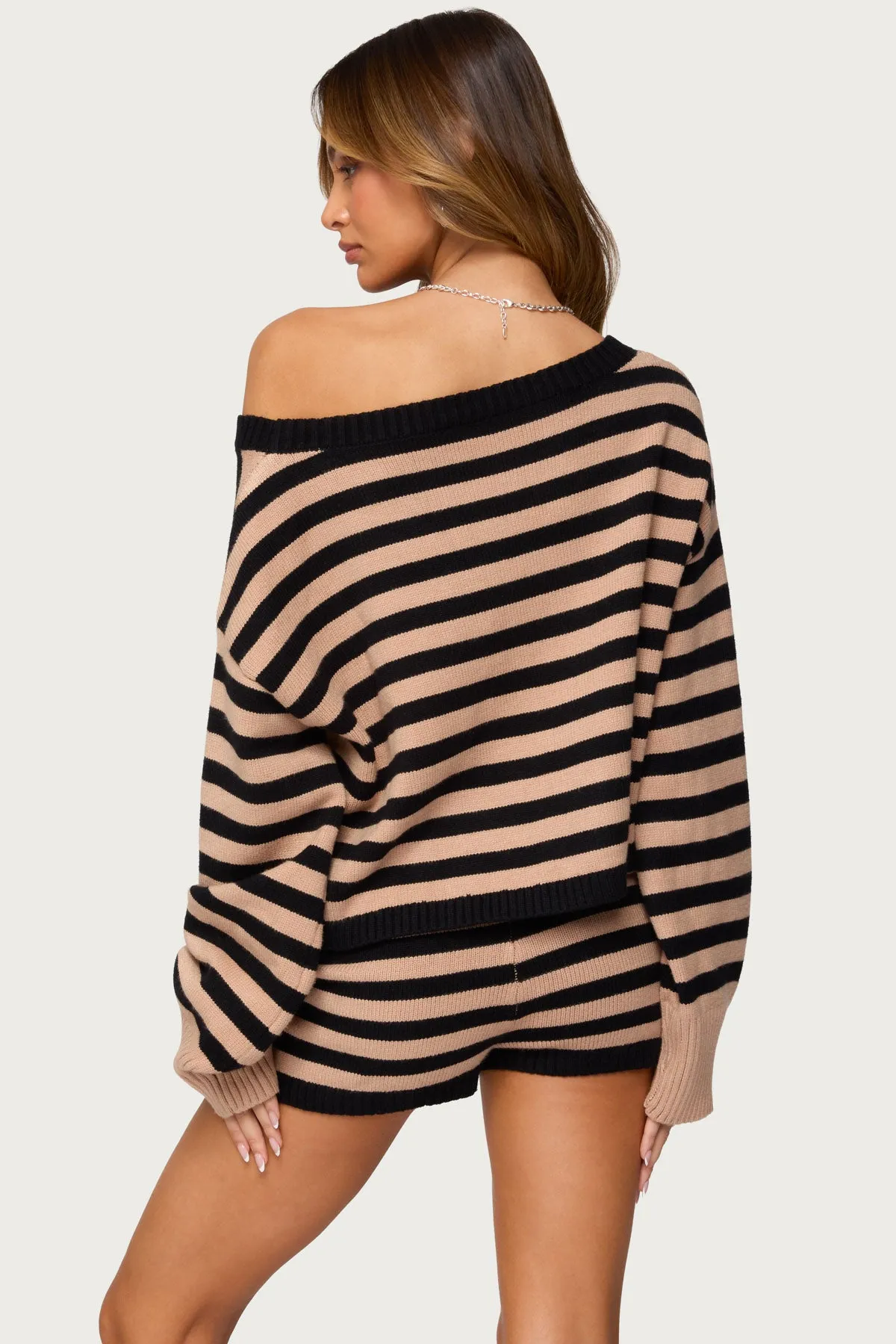 Saphi Striped Oversized Knit Sweater sold by Edikted product image thumbnail 4