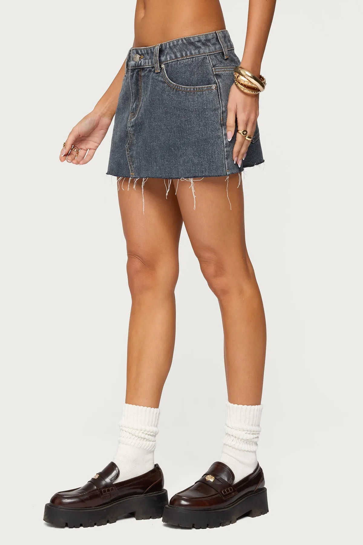 Micah Denim Mini Skirt sold by Edikted product image thumbnail 3