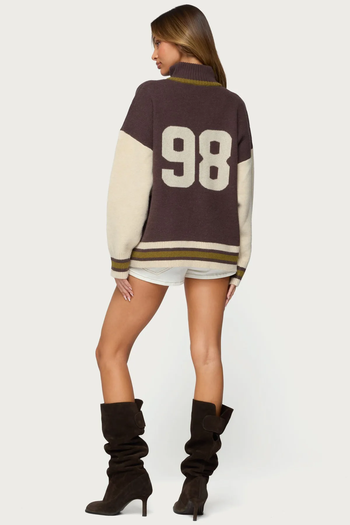 98 Varsity Zip Up Sweater sold by Edikted product image thumbnail 2