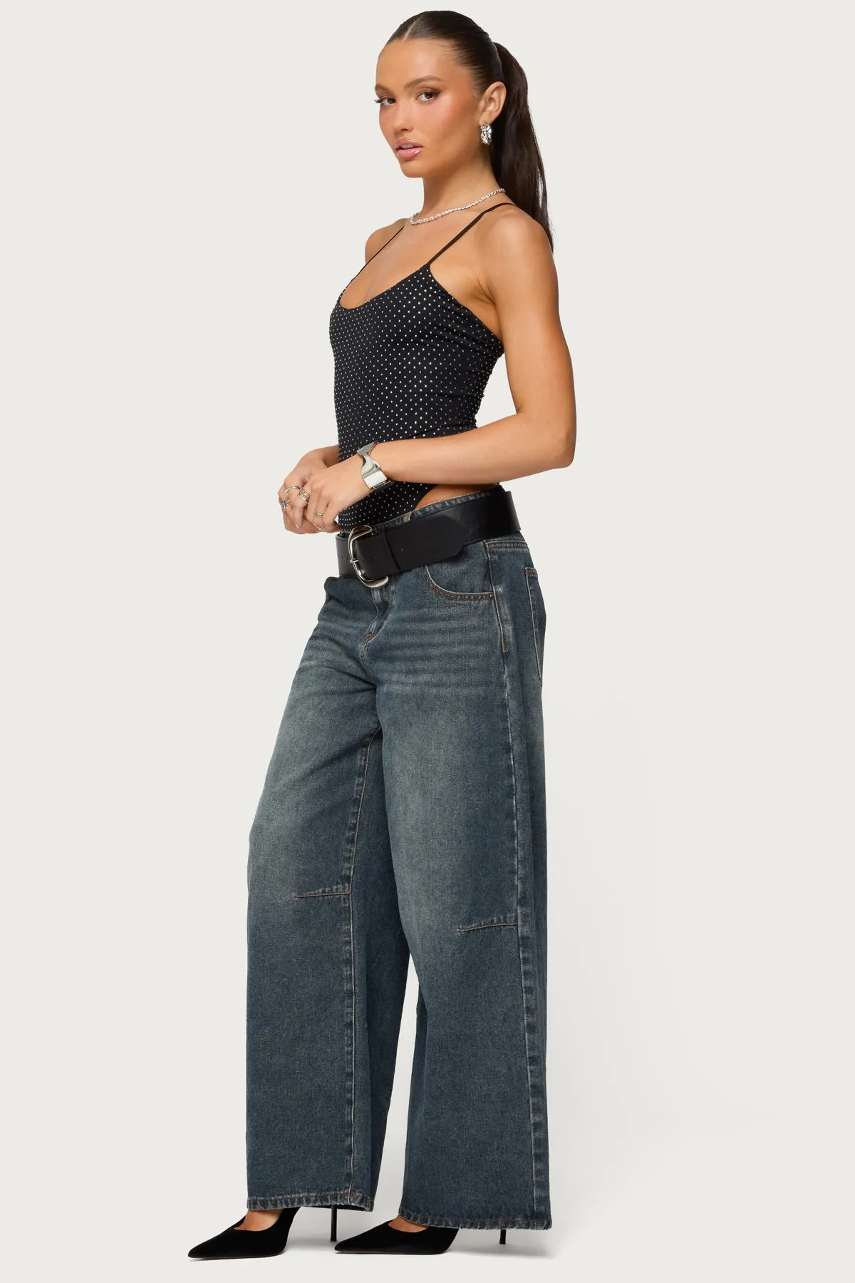 Georgey Rhinestone Bodysuit sold by Edikted product image thumbnail 4