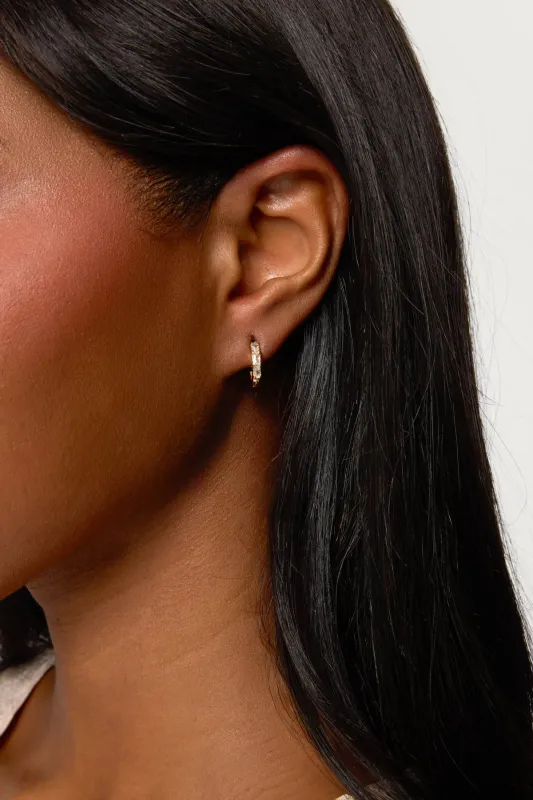 Rhinestone Huggy Hoop Earrings sold by Edikted