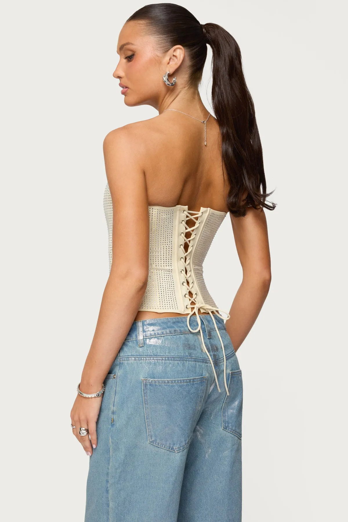 Vezza Strapless Rhinestone Corset sold by Edikted product image thumbnail 5