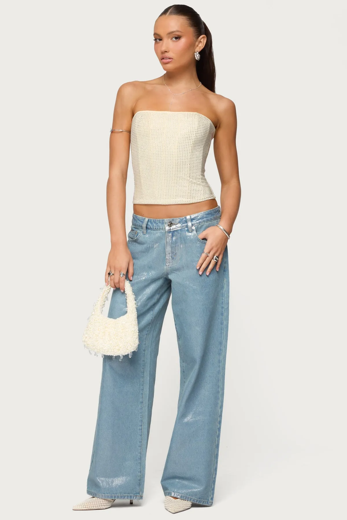 Vezza Strapless Rhinestone Corset sold by Edikted product image thumbnail 2