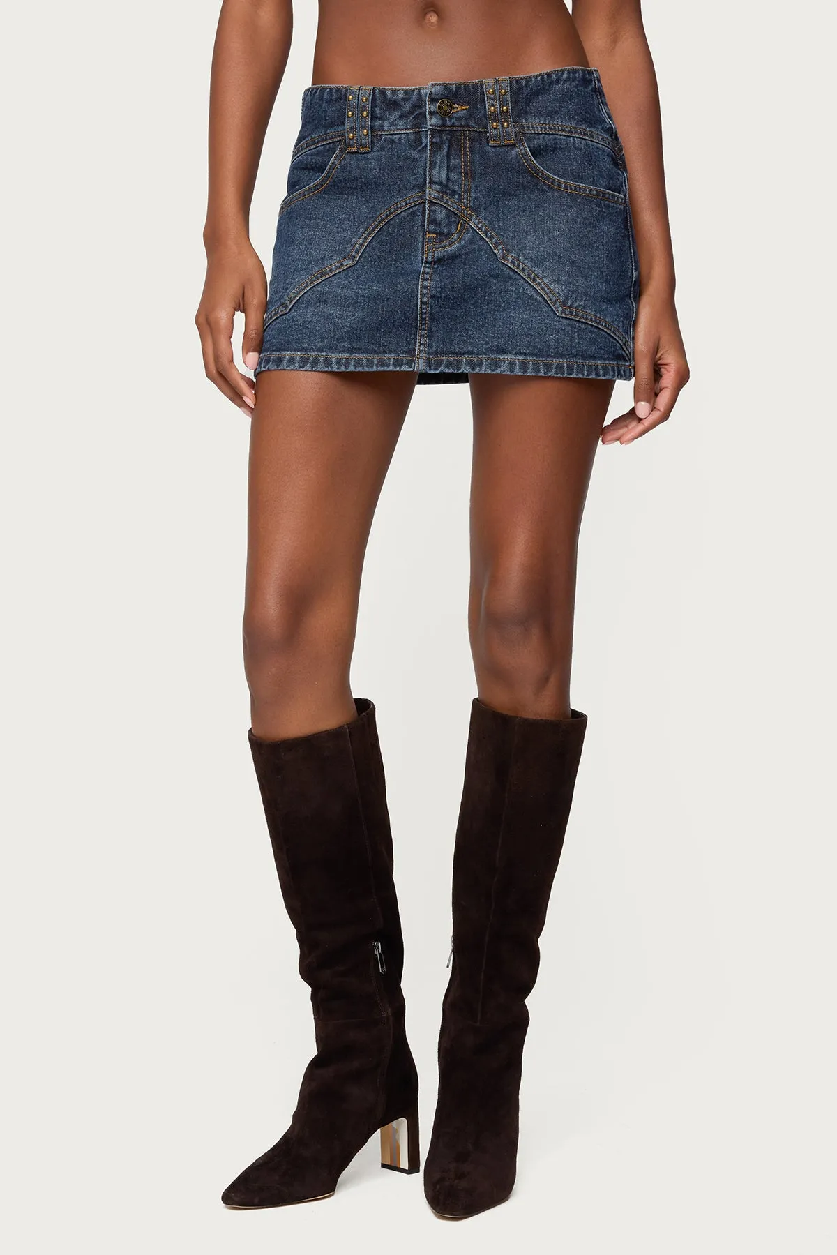 Tory Western Denim Mini Skirt sold by Edikted product image thumbnail 2