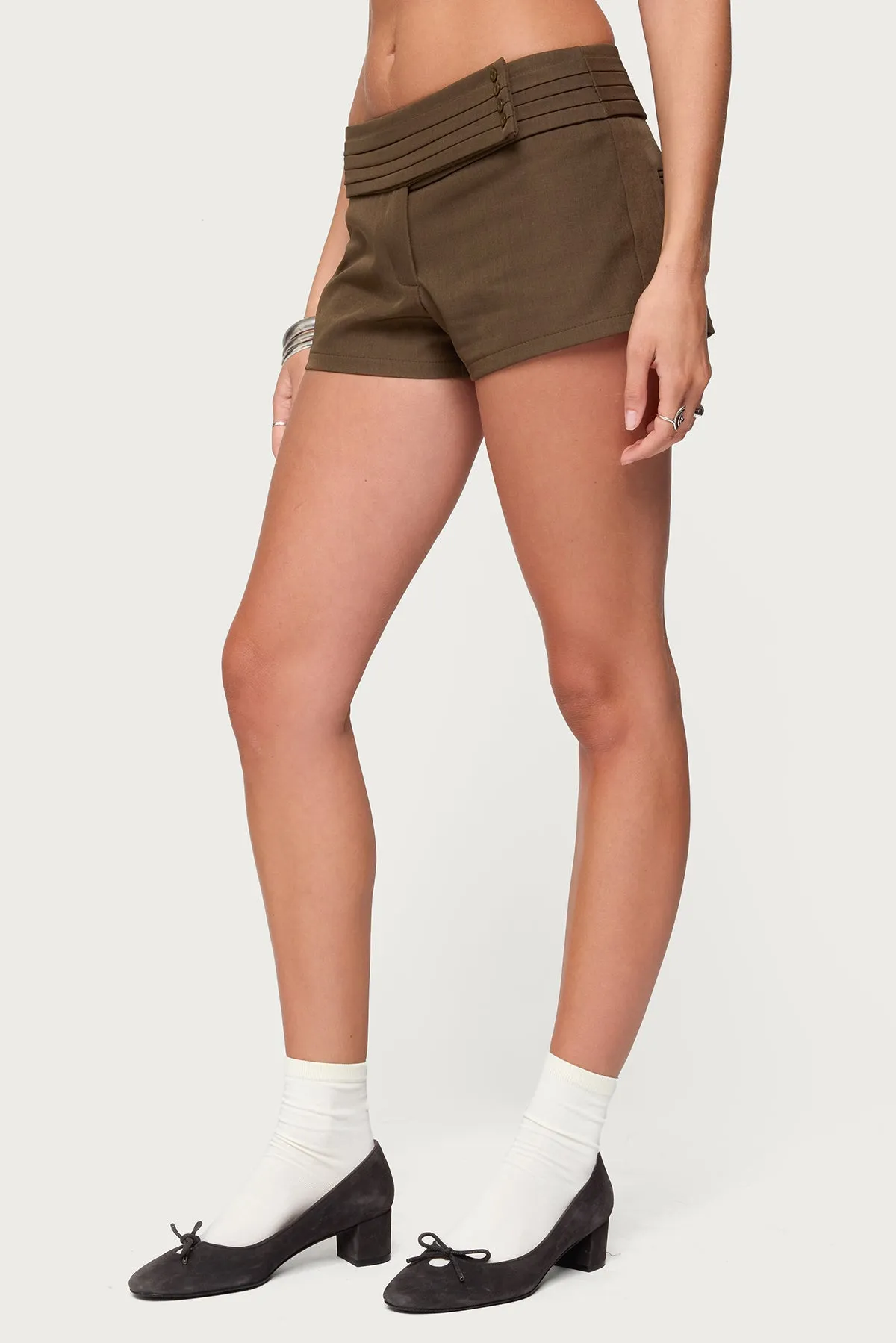 Karla Pleated Tailored Micro Shorts sold by Edikted product image thumbnail 3