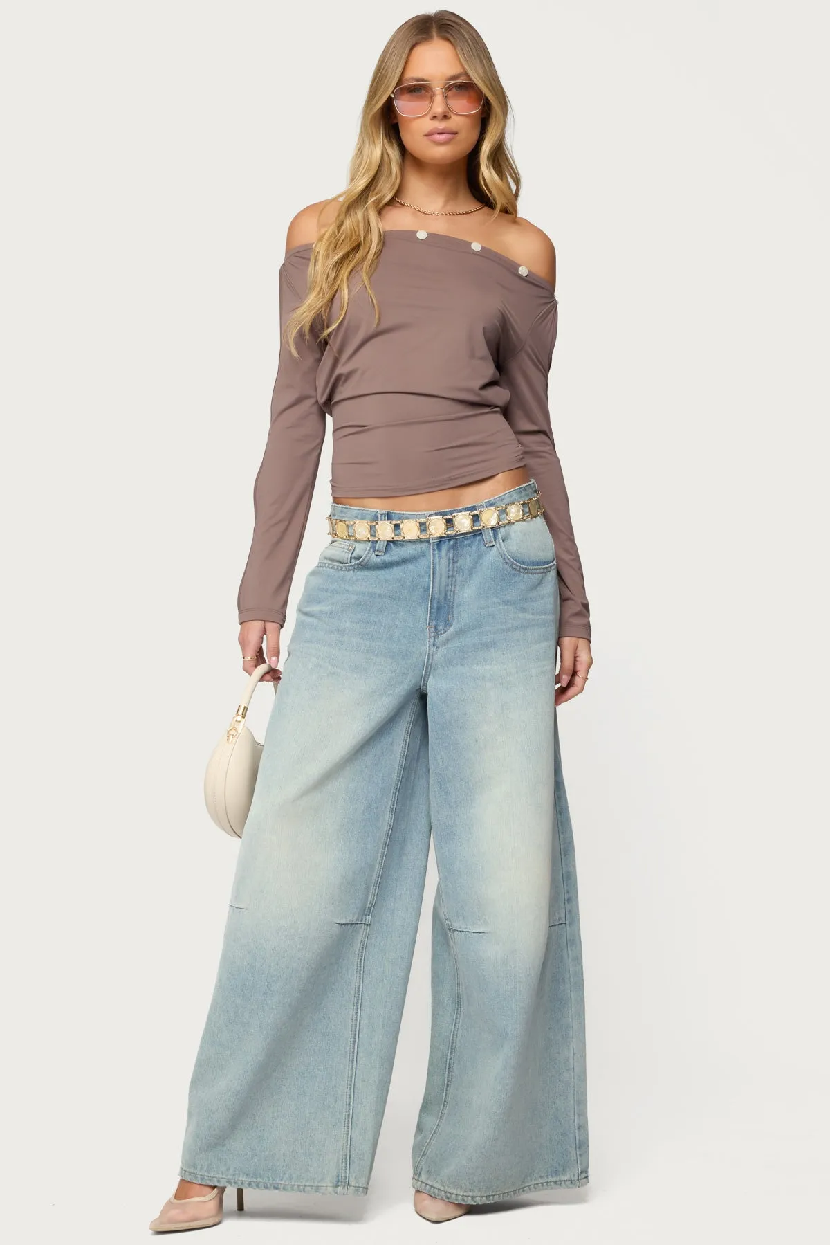 Ronee Off Shoulder Button Cutout Top sold by Edikted product image thumbnail 2