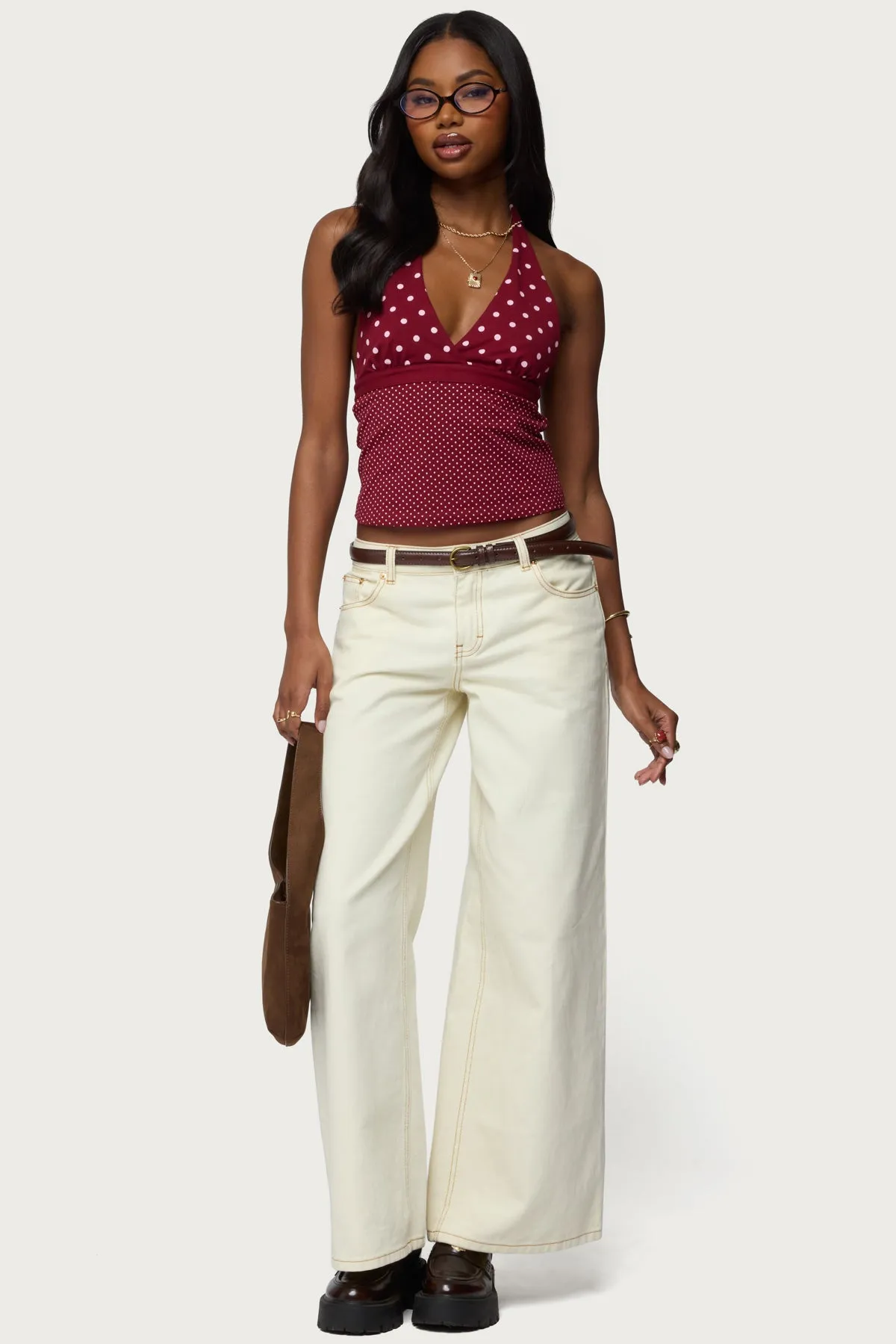 Ginny Mixed Polka Dot Halter Top sold by Edikted product image thumbnail 2