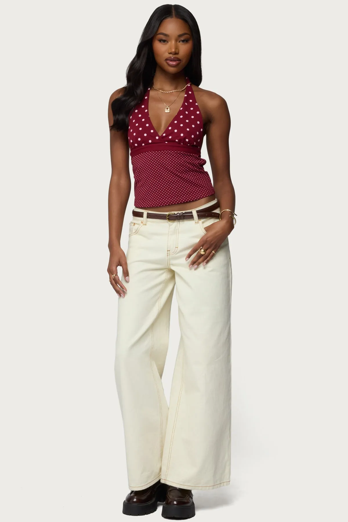 Ginny Mixed Polka Dot Halter Top sold by Edikted product image thumbnail 5