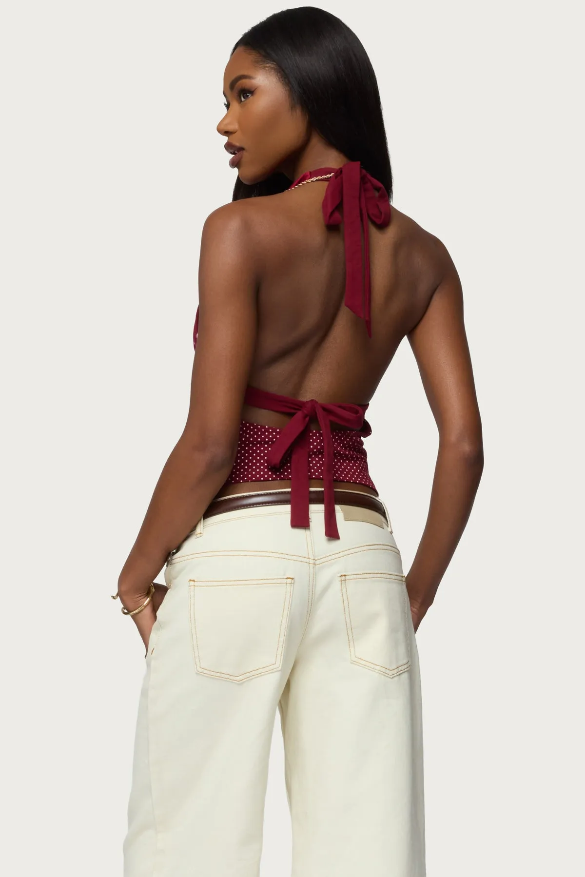 Ginny Mixed Polka Dot Halter Top sold by Edikted product image thumbnail 4