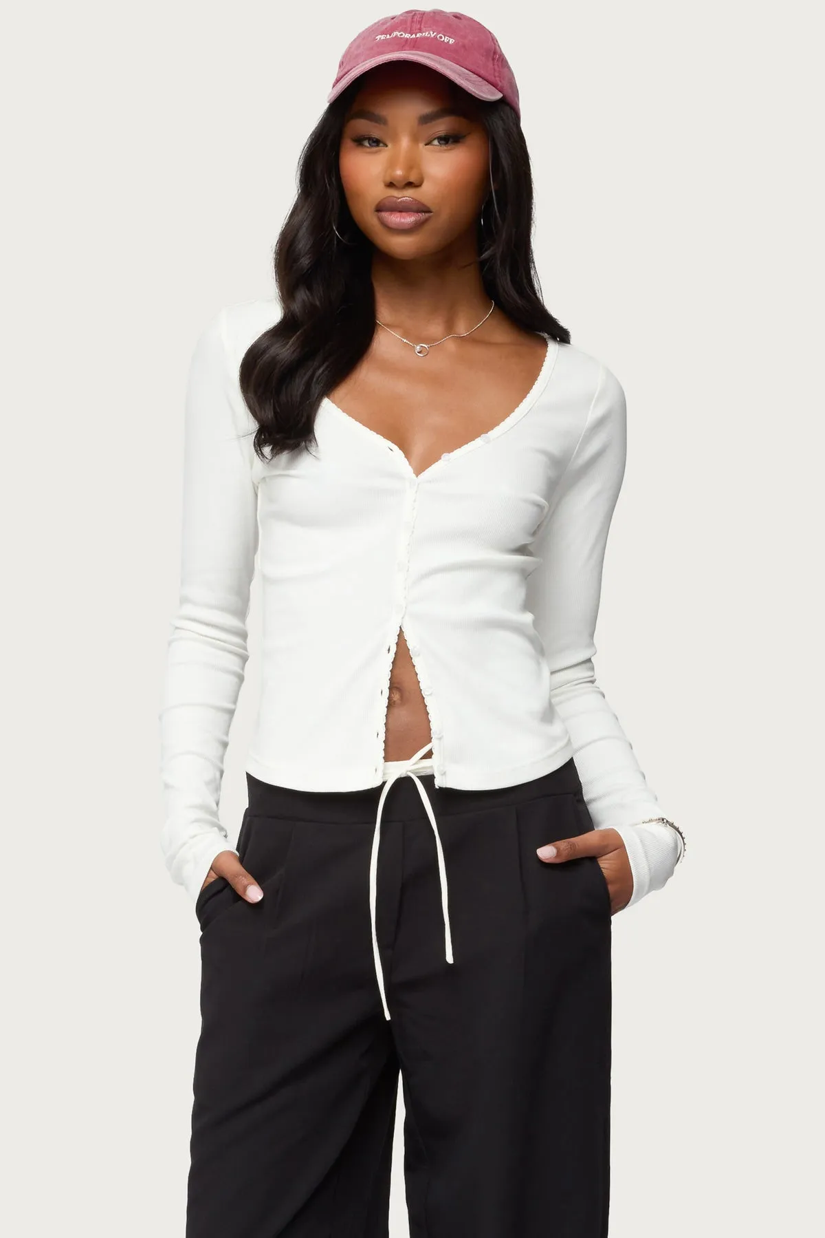 Tanya Button Up Cardigan sold by Edikted