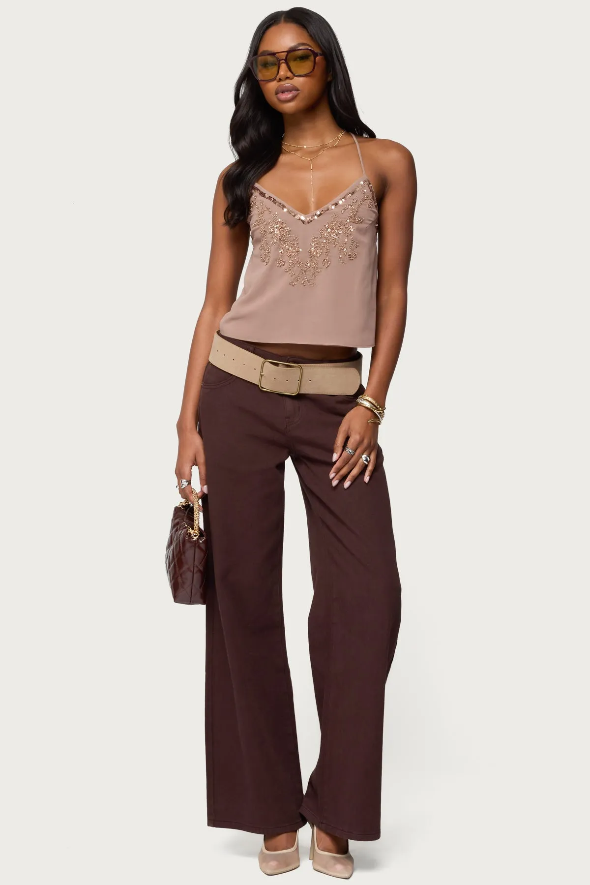 Sorina Embellished V Neck Top sold by Edikted product image thumbnail 2
