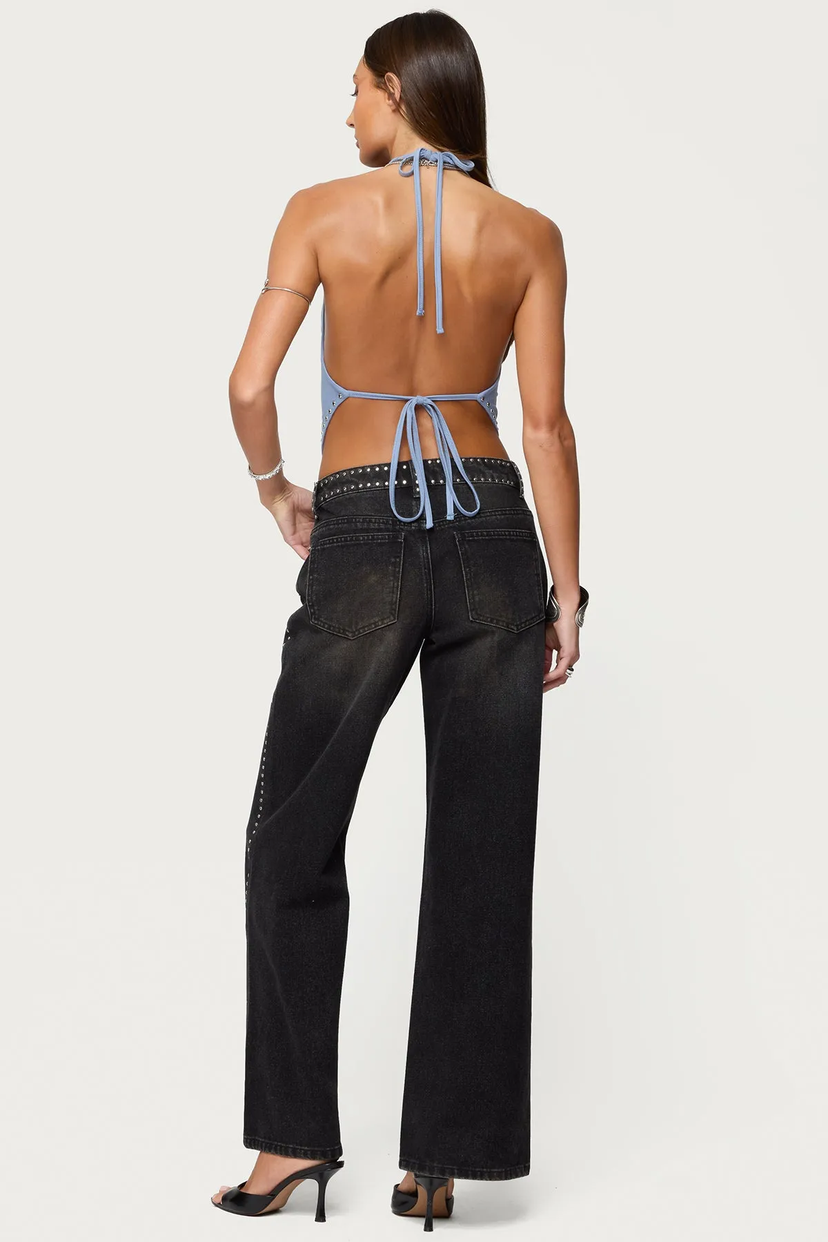 Zenya Backless Cowl Neck Halter Top sold by Edikted product image thumbnail 2