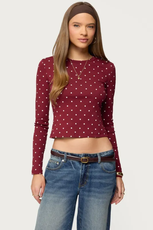 Daliya Polka Dot Long Sleeve Top sold by Edikted