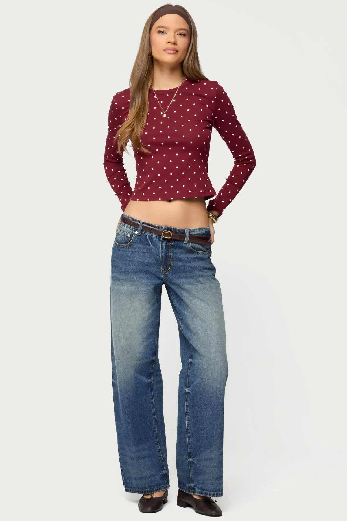 Daliya Polka Dot Long Sleeve Top sold by Edikted product image thumbnail 5