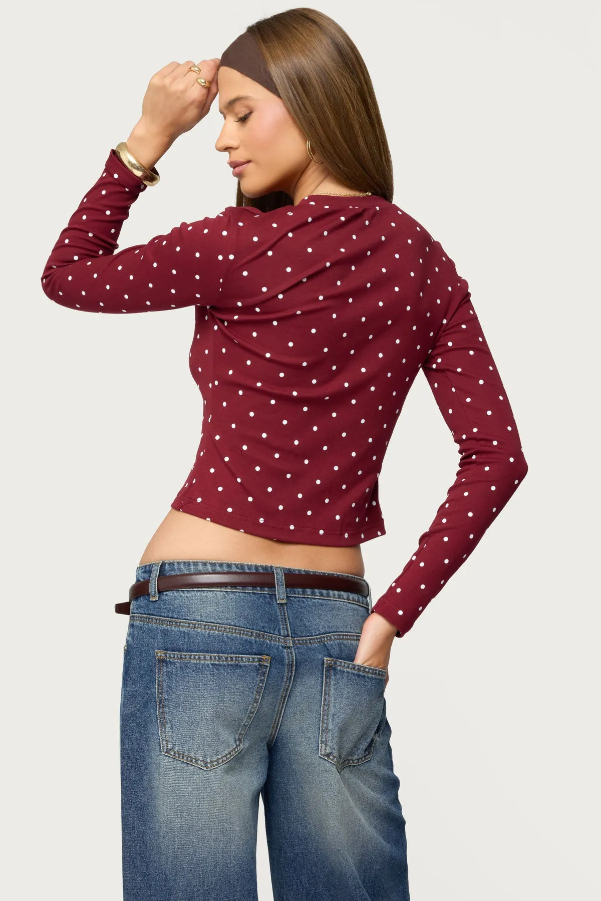 Daliya Polka Dot Long Sleeve Top sold by Edikted product image thumbnail 4