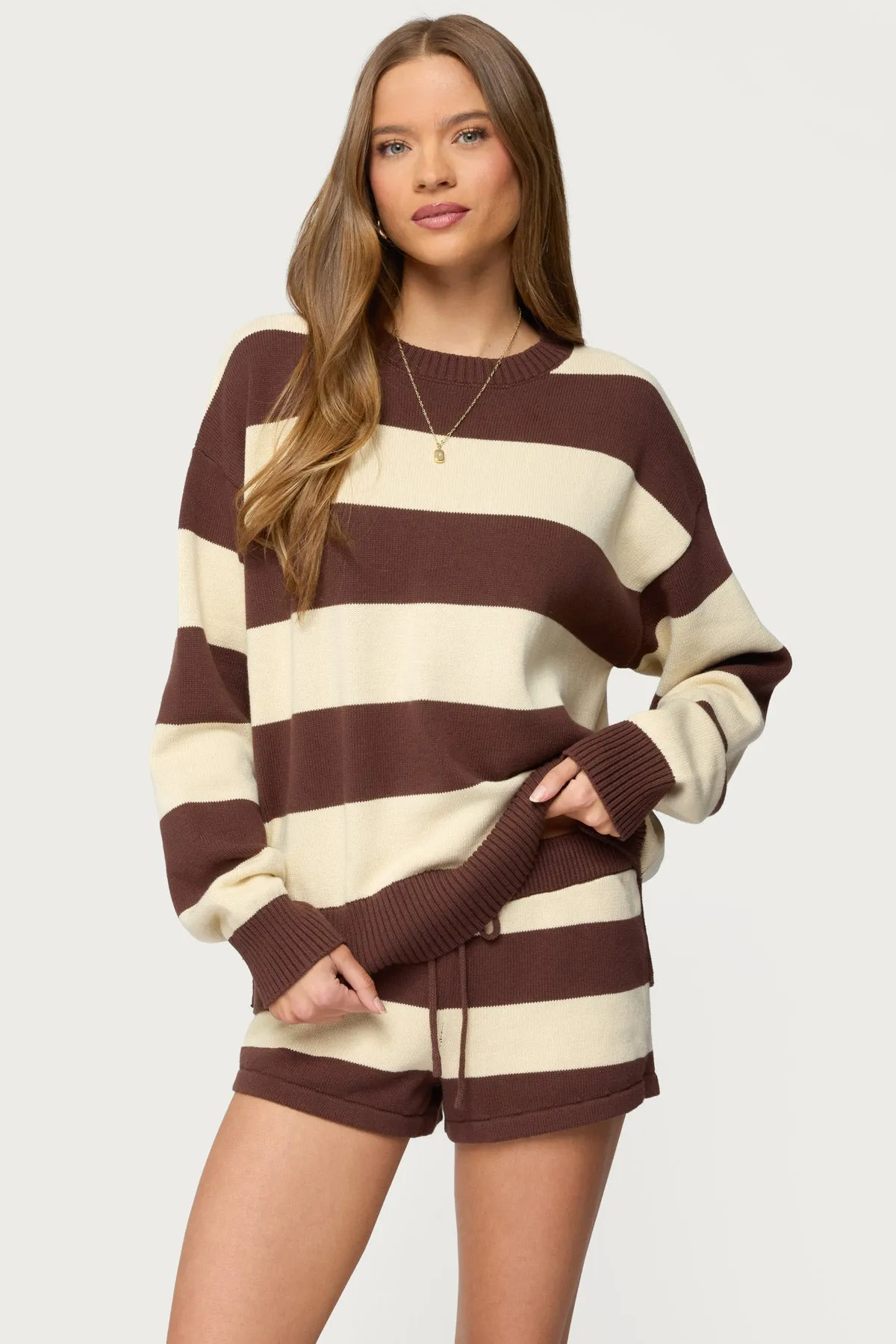 Riley Oversized Striped Sweater sold by Edikted