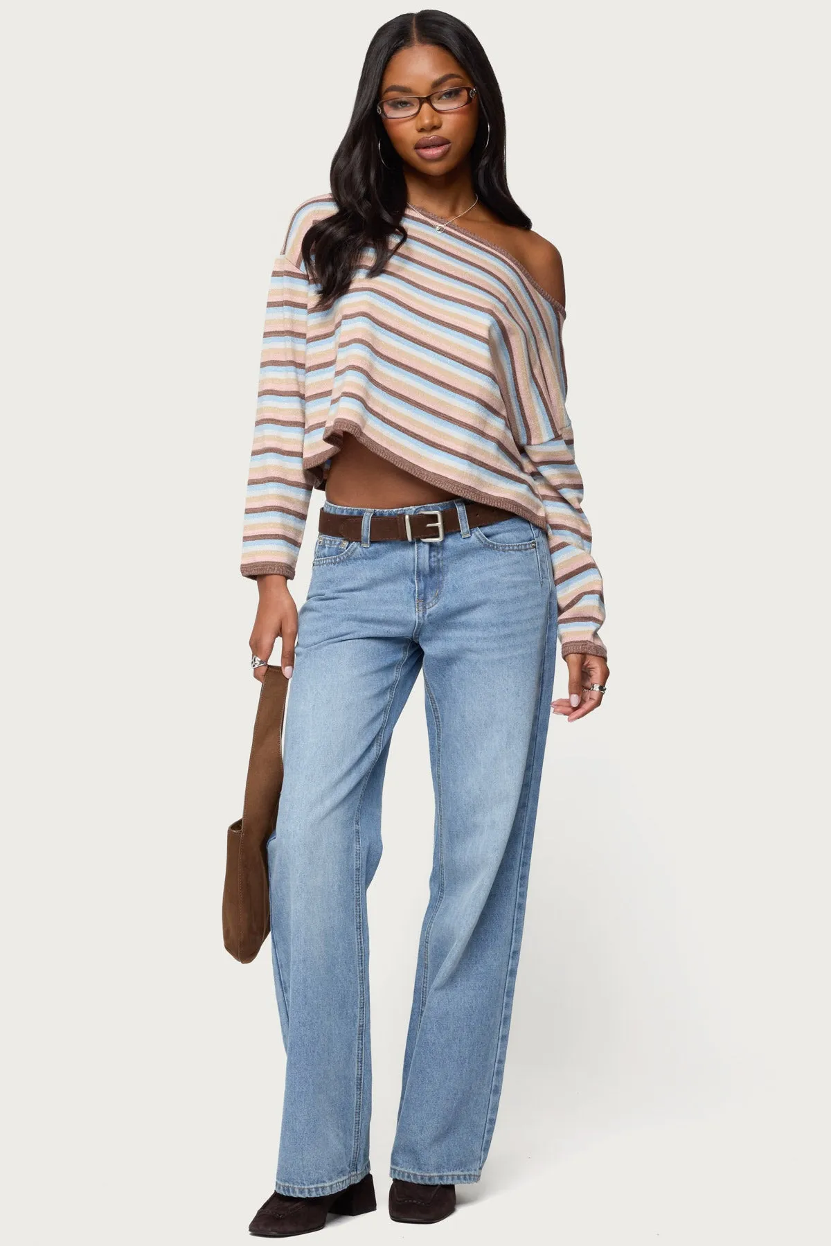 Alexis Off Shoulder Striped Knit Top sold by Edikted product image thumbnail 2