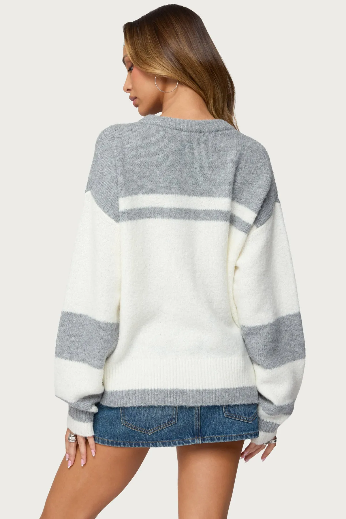 Nogah Stripey Oversized Sweater sold by Edikted product image thumbnail 4
