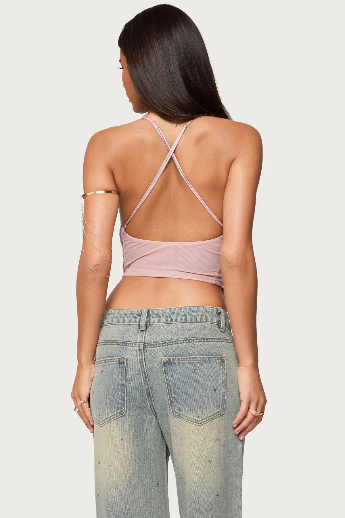 Elenie Fringed Cowl Neck Top sold by Edikted product image thumbnail 5