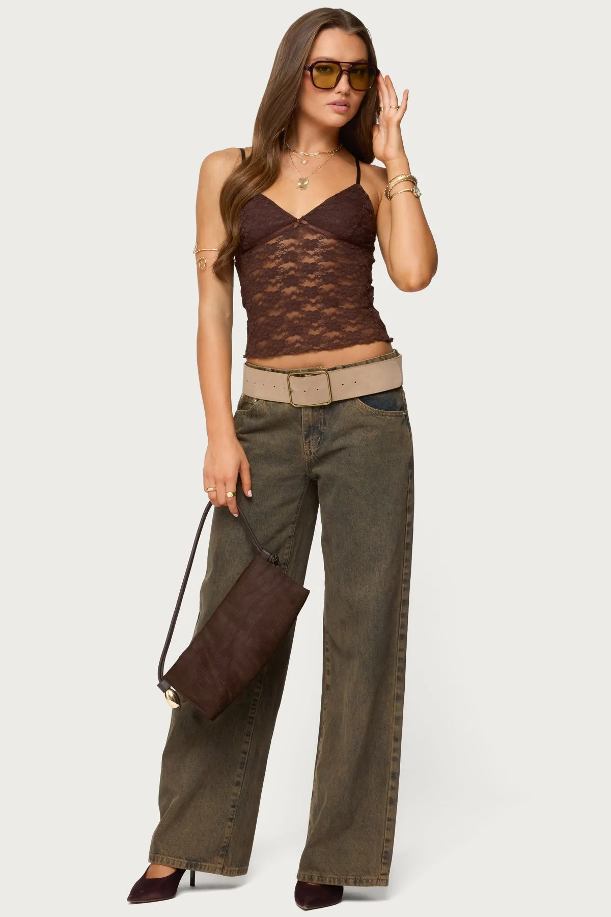 Eira Sheer Lace Tank Top sold by Edikted product image thumbnail 2