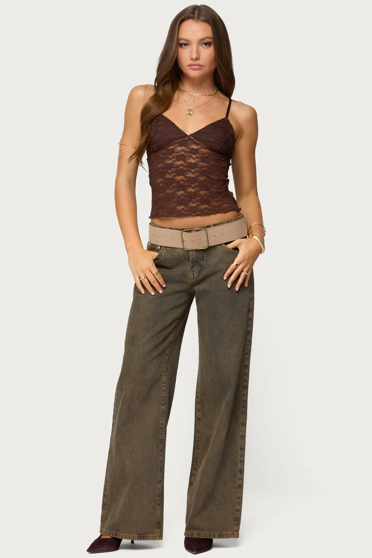 Eira Sheer Lace Tank Top sold by Edikted product image thumbnail 5
