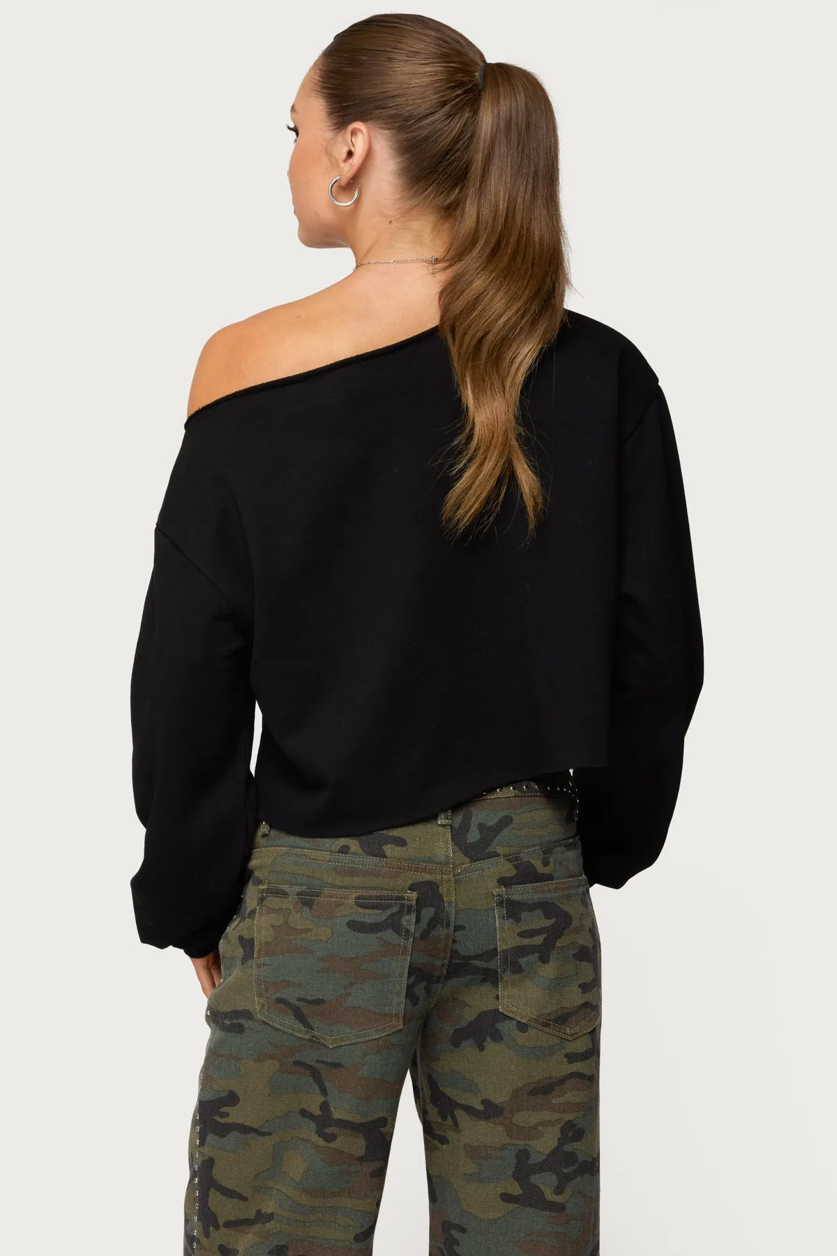 Aveline Off Shoulder Light Sweatshirt sold by Edikted product image thumbnail 4