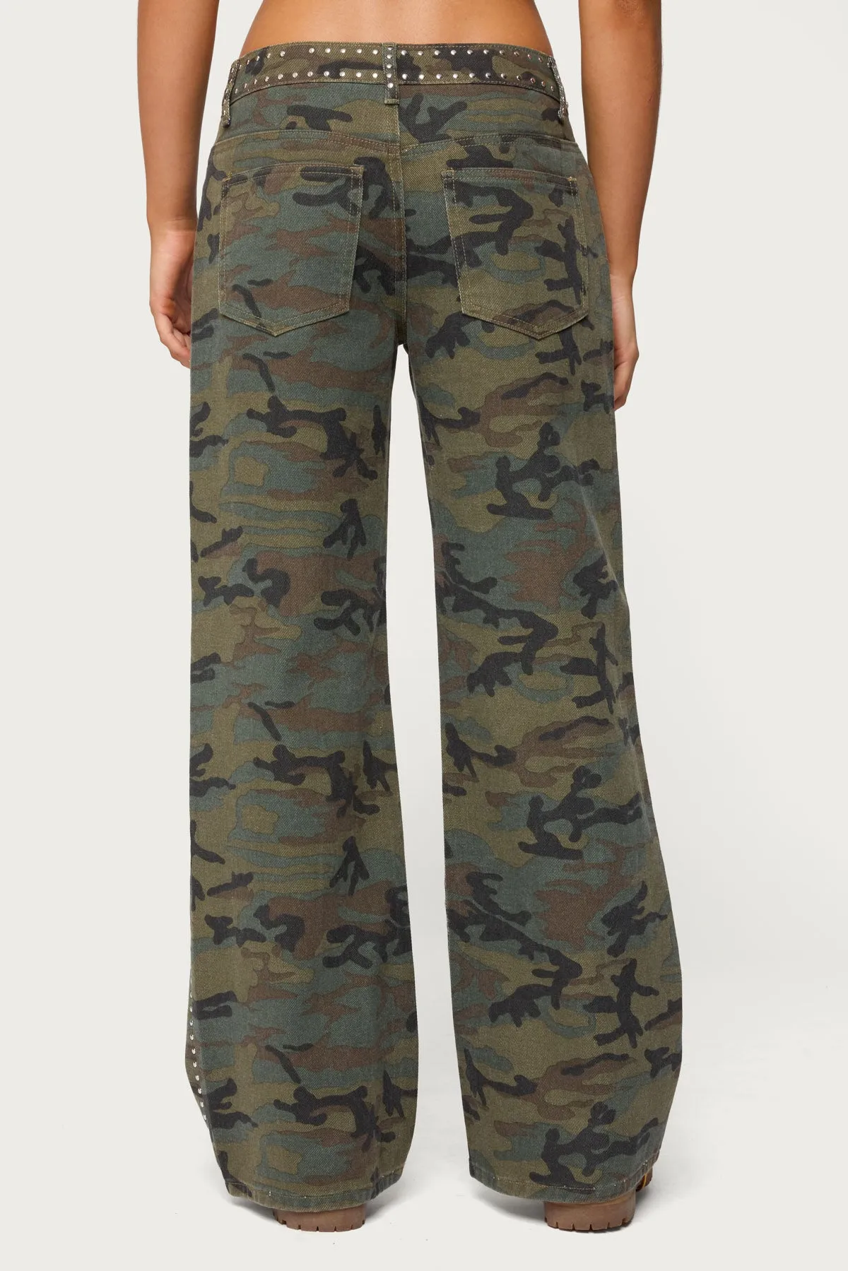 Quincy Studded Low Rise Baggy Jeans sold by Edikted product image thumbnail 4