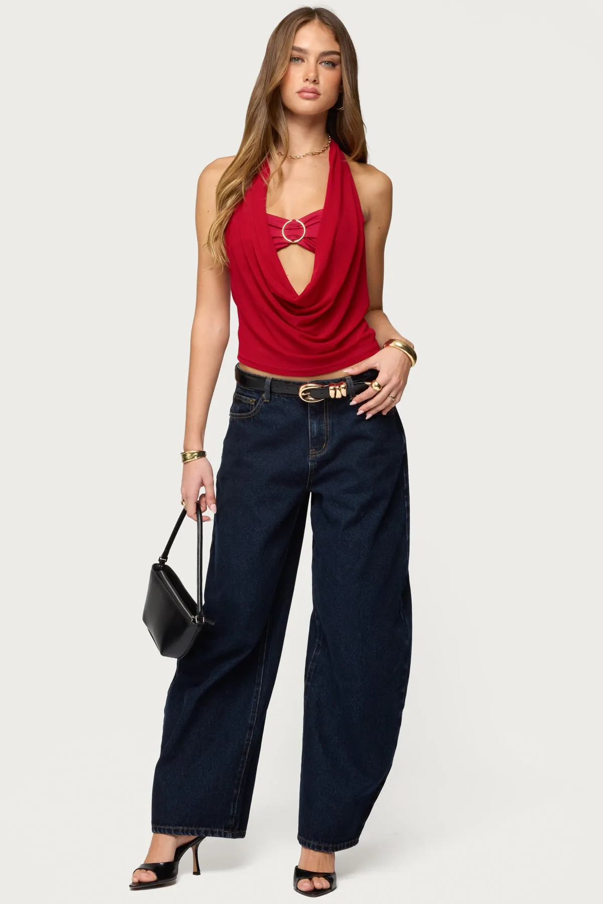 Issey Layered Bandeau Cowl Neck Top sold by Edikted product image thumbnail 2