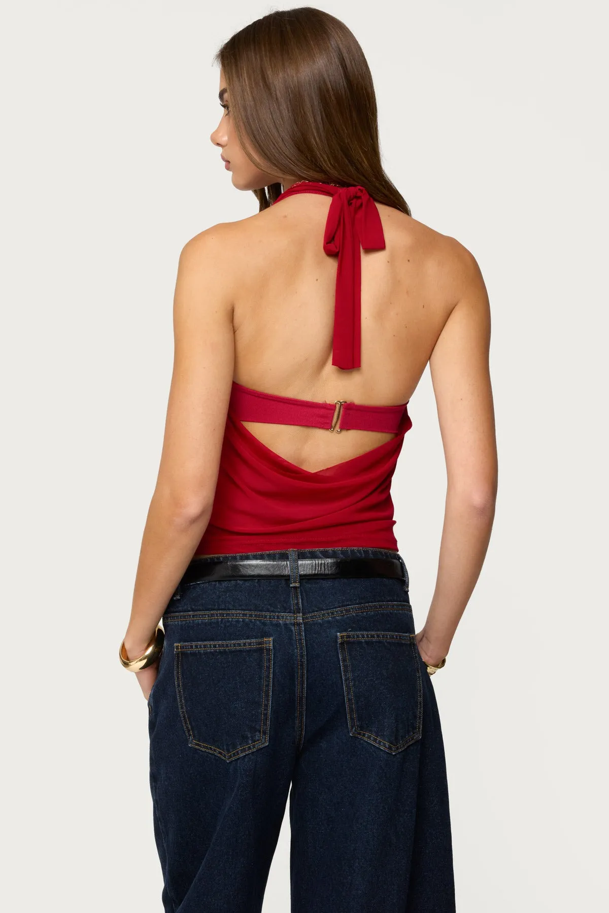 Issey Layered Bandeau Cowl Neck Top sold by Edikted product image thumbnail 5