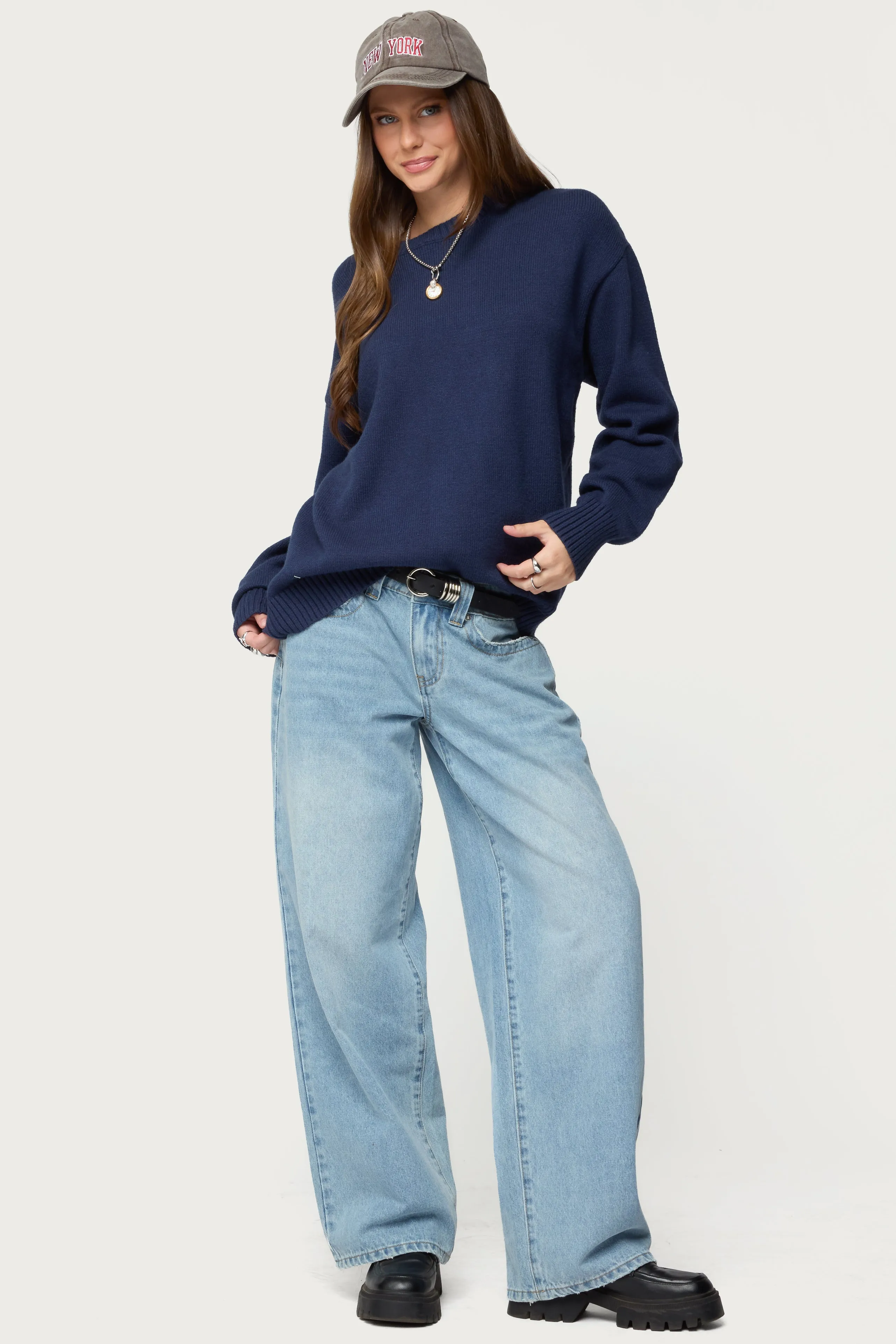 Priscila Oversized Crewneck Sweater sold by Edikted product image thumbnail 4