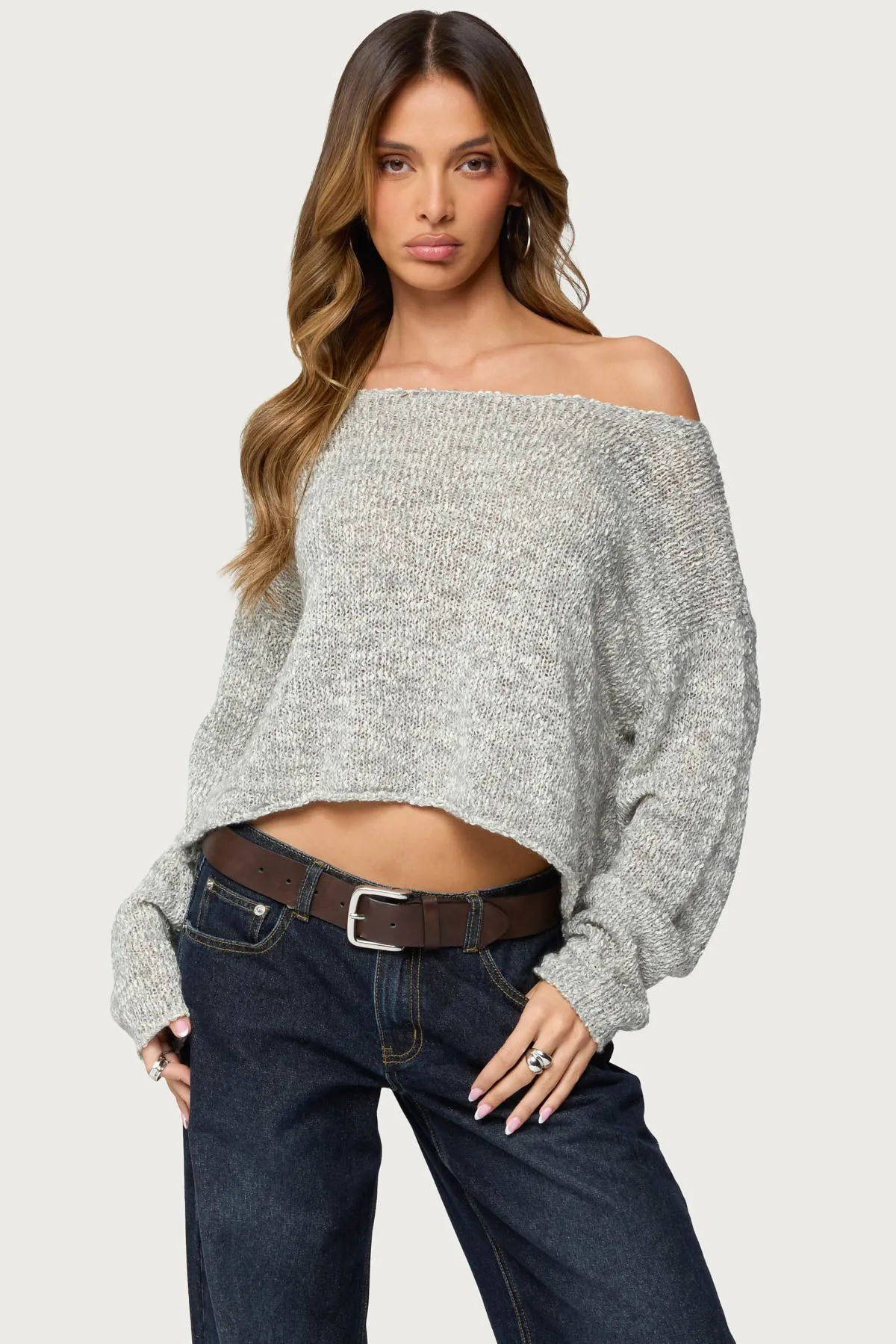 Florentina Off Shoulder Sweater sold by Edikted