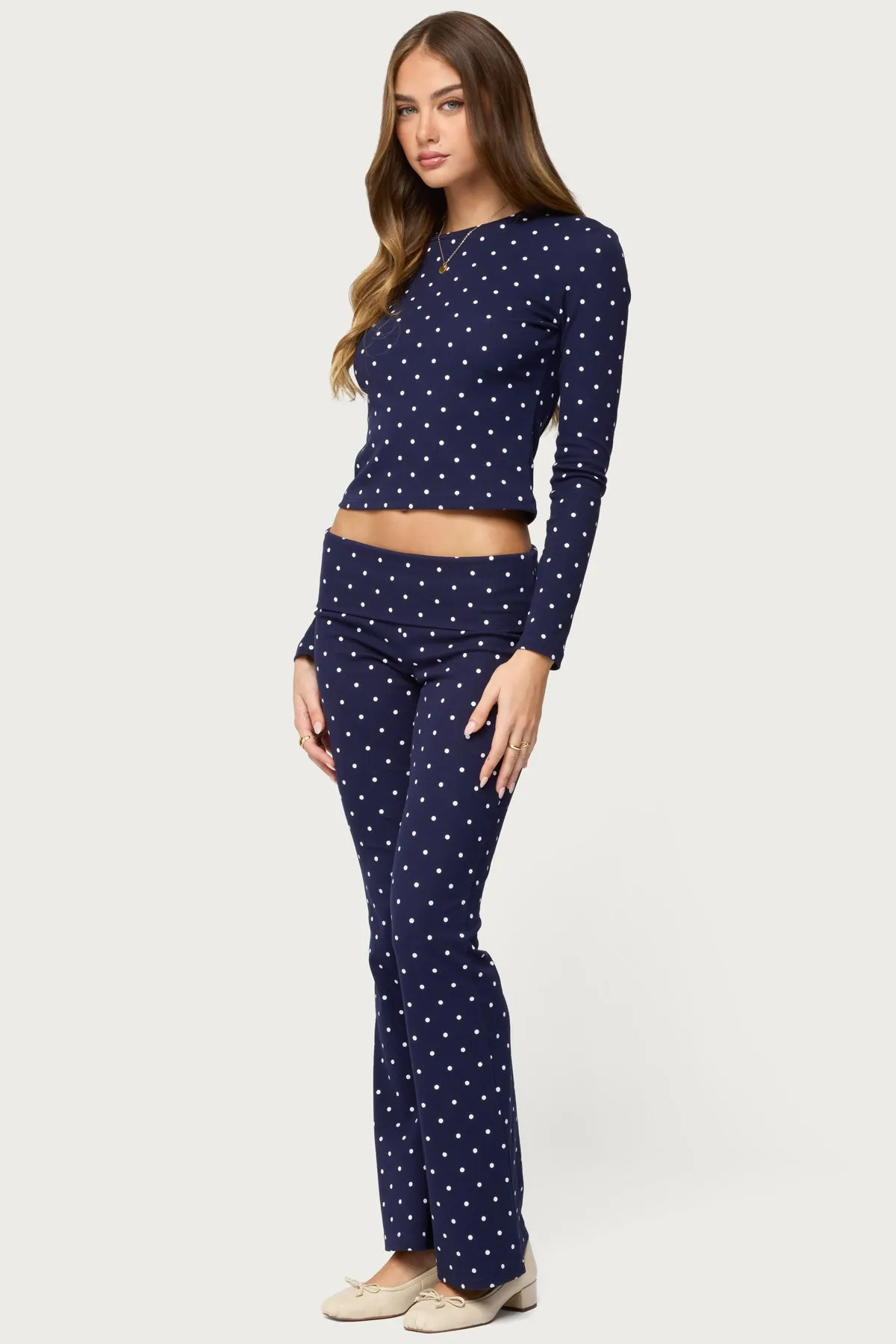 Daliya Polka Dot Fold Over Pants sold by Edikted product image thumbnail 3