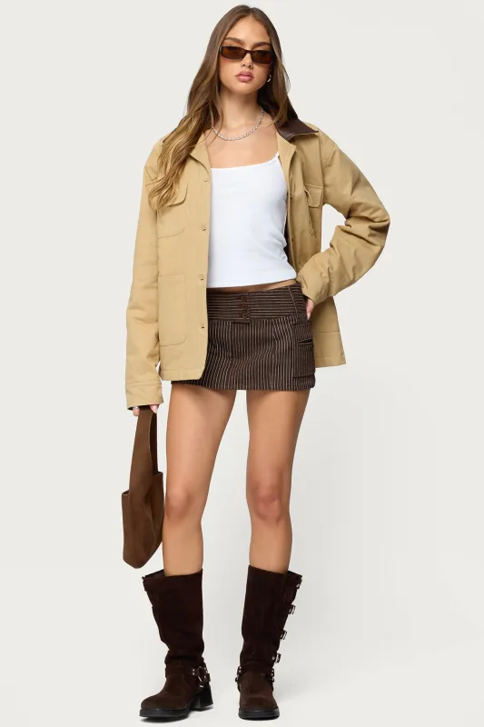 Lorna Pinstripe Mini Skort sold by Edikted