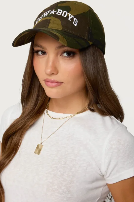 Camo Cowboys Baseball Cap sold by Edikted